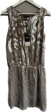 Next Blouson 75% Silk Mini Dress with Metallic Accents UK 8 Reg Floral Party