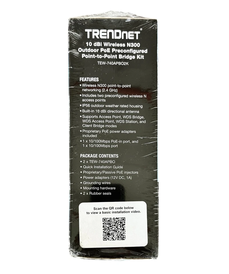TRENDnet TEW-740APBO2K 10 dBi Wireless N300 Outoor Preconfig PtoP Bridge Kit NEW - Image 3 of 4