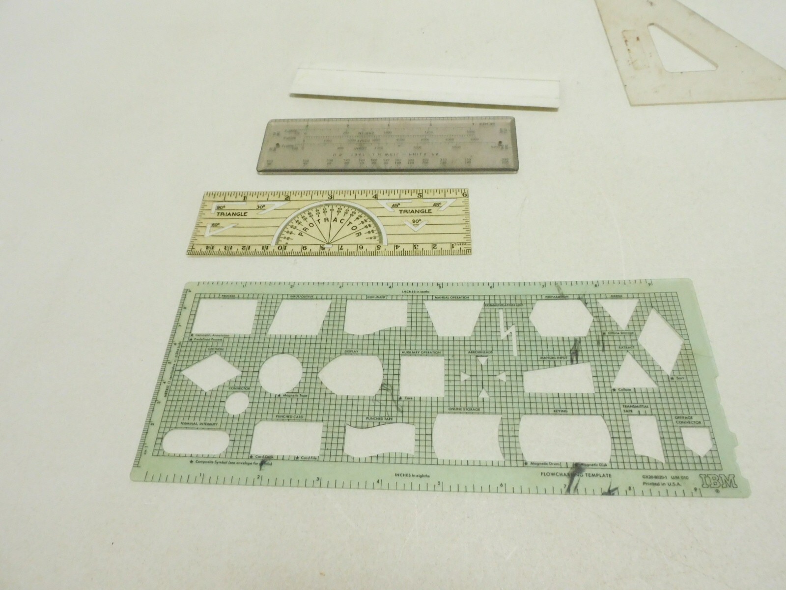 Lot of 5 Vintage Engineering Rulers IBM, J.H. Weil, Keuffel and Esser ...