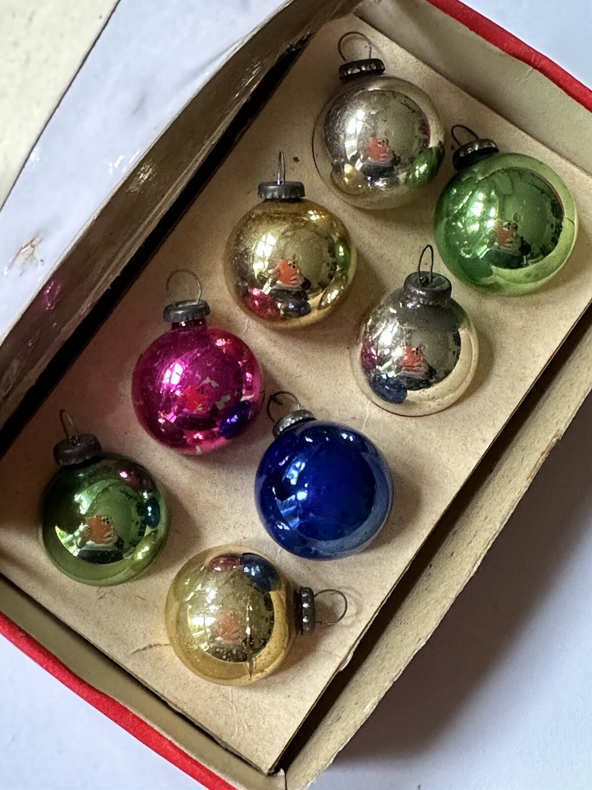 vintage Baubles Glass Christmas tree decorations Woolworths With Box