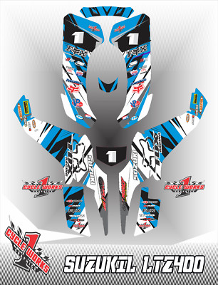 SUZUKI z400 LTZ 400 QUADRACER KFX 400 SEMI CUSTOM GRAPHICS KIT ZETA2