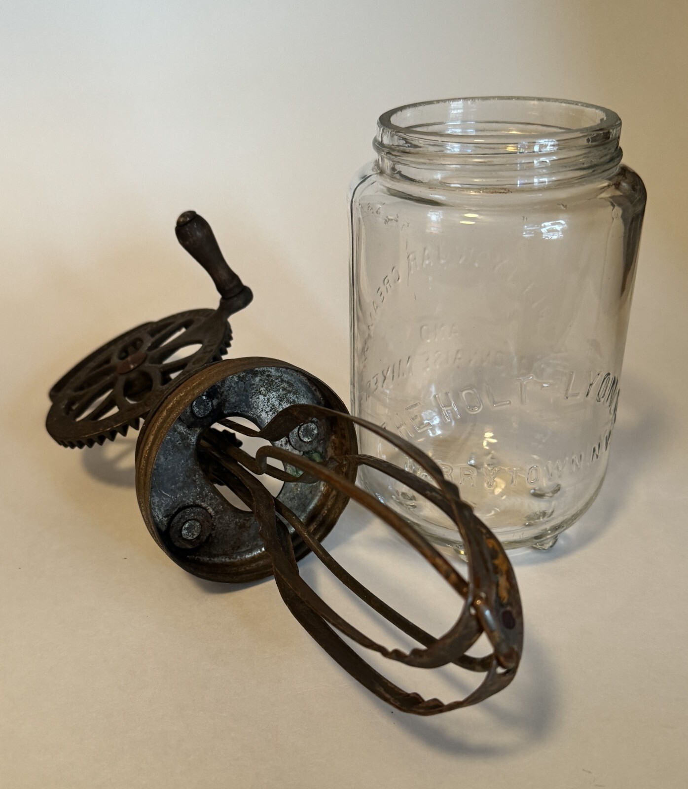 Antique Holt Lyon Egg Mayonnaise Mixer Beater with Jar eBay