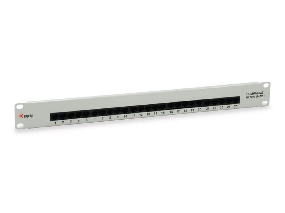 Equip Patch Panel 25 Ports x Cat3 19 Inch 1HE ISDN Light Grey 25 ports lightgrey