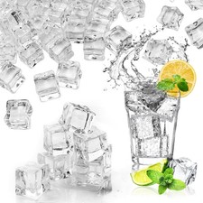 LYFJXX Fake Ice, Clear Ice Cubes Acrylic, 17 mm 100 square, 17 Mm-100pcs