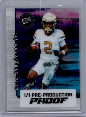 Eric Singleton Jr 2024 Leaf Football 1/1 Pre Production Proof