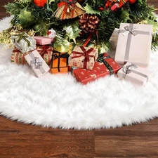 Christmas Tree Skirt 60 Inches, Tree Skirts Xmas Faux Rabbit Fur Tree Skirts ...