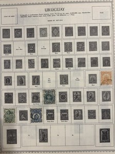 Uruguay Stamps 1877-1979 (ca 150 Stamps) on Old Album Pages
