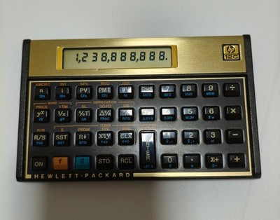 Vintage Hewlett Packard HP 12C Finanzrechner  Gold - Made in USA 