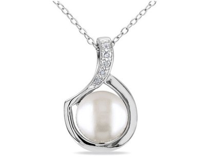 Anhänger Süßwasserzuchtperlen 9-9,5 mm Sterlingsilber
