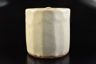 R7325: Japanese Mino ware Green glaze Mizusashi FRESH WATER POT auto