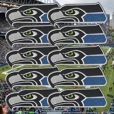 10 pcs Seattle Seahawks Football Vintage Logo Size 3.0"x2.0" Sew Iron on Patches