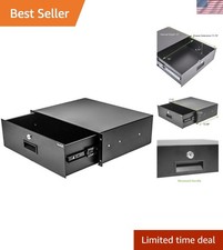 19 Inch Lockable Server Rack Drawer - Heavy Duty 22 lbs Capacity, Black Finish