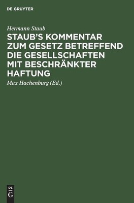 Hermann Staub Staub's Kommentar Zum Gesetz Betre (Gebundene Ausgabe) (US IMPORT)