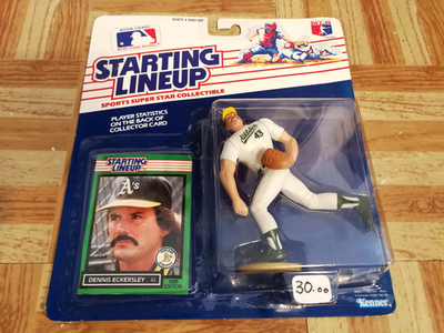 #ad 1989 Starting Lineup Dennis Eckersley Oakland Athletics SLU Figure Card Baseball $29.99
