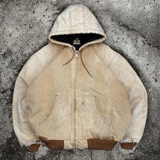 Vintage Distressed Insulated Tan Carhartt Workwear J140 Jacket Made in USA