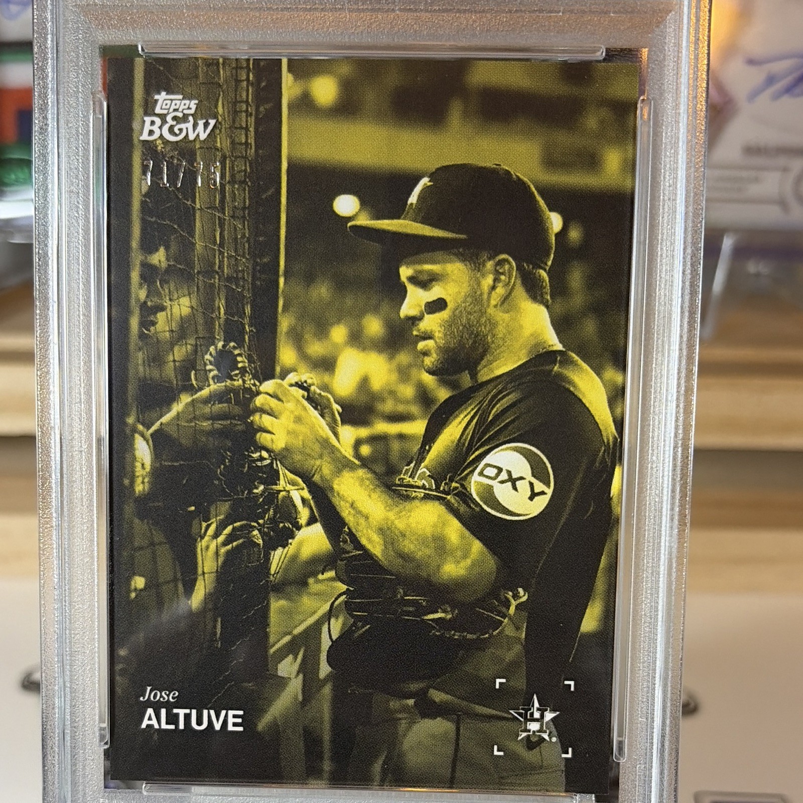 Topps 2025 Black & White Jose Altuve Astros Yellow /75 #11 PSA 10 view 6