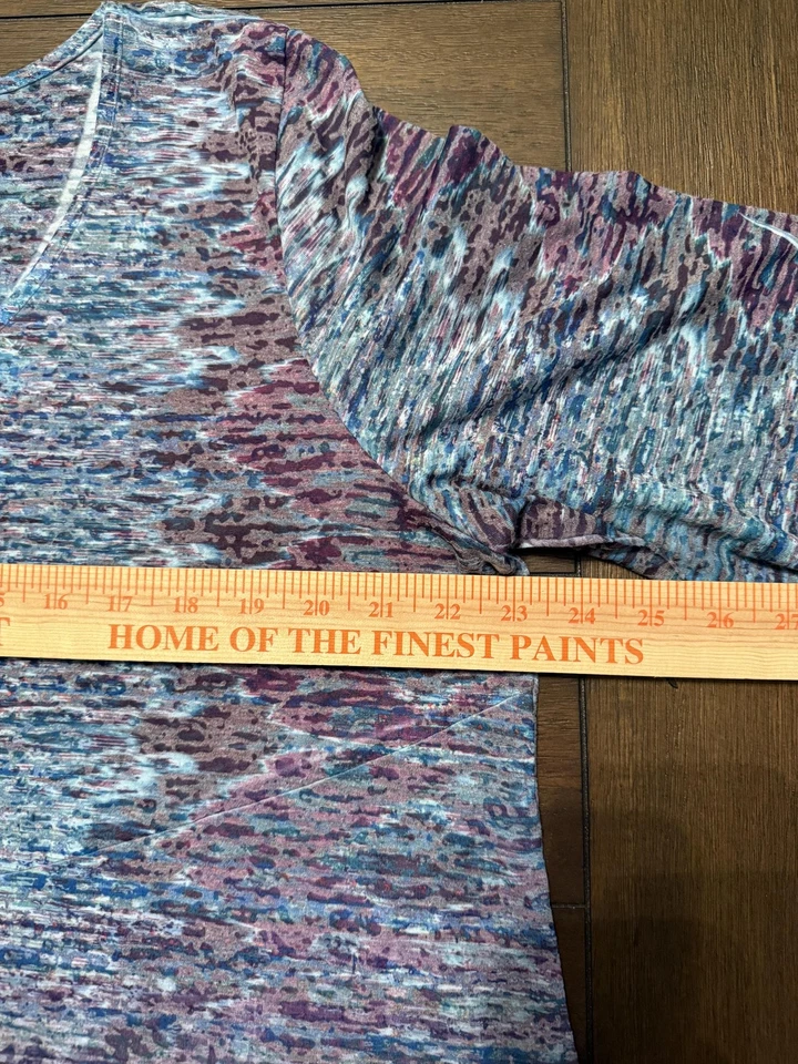 OneWorld рубашка женщин 2XL фиолетовый синий туника Sharkbite кромки со стразами декольте - Изображение 3 из 4