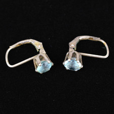 Vintage 925 Sterling Silver Leverback Earring...