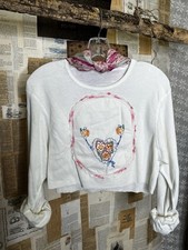 Handmade Vintage Cottagecore Thermal Top OOAK Boho Upcycled Slow Fashion Medium