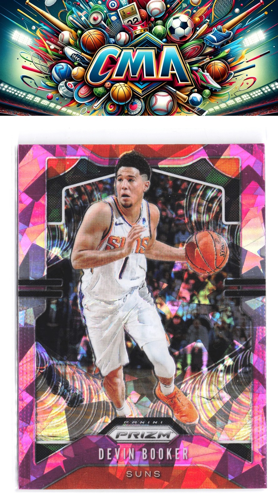 2019-20 Panini Prizm #67 Devin Booker Prizms Pink Ice
