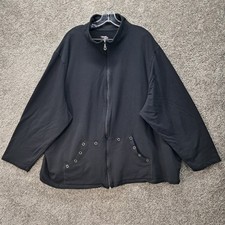 Liz & Me Sport Mens Black Full Zip Grommet Pocket Jacket 4X 30/32W RN99249