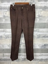 DG2 Diane Gilman Women  s Brown Faux Snake Skin Pleated Pants 8P