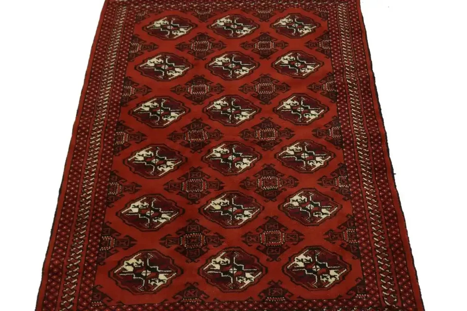 Alfombra Alfombra Oriental Rojo Escarlata Diseño Tribal Geométrico 4X6 Decoración del Hogar Foto 3 de 4