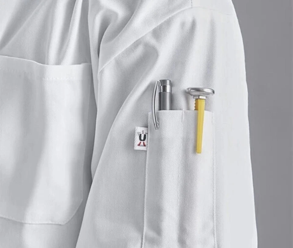 Abrigo de Chef Uncommon Threads Classic 0402 Unisex M Blanco Manga Larga con Bolsillos Foto 2 de 4