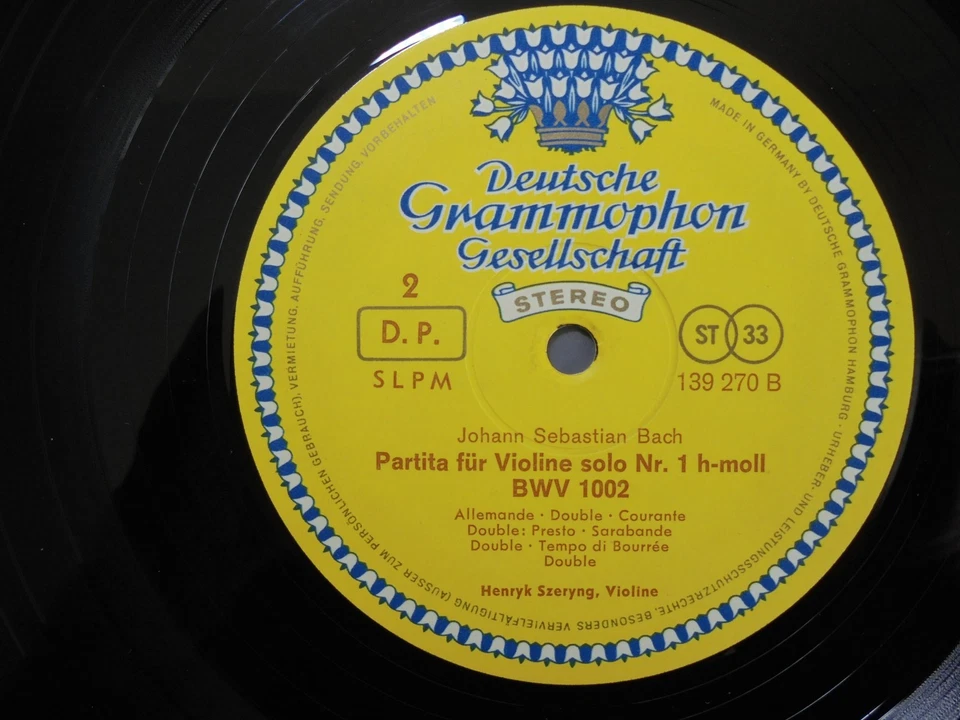 ED1 DG 139270/72 - BACH / SZERYNG - 6 SONATAS & PARTITAS - TULIP STEREO 1968 3Lp - Image 3 of 4