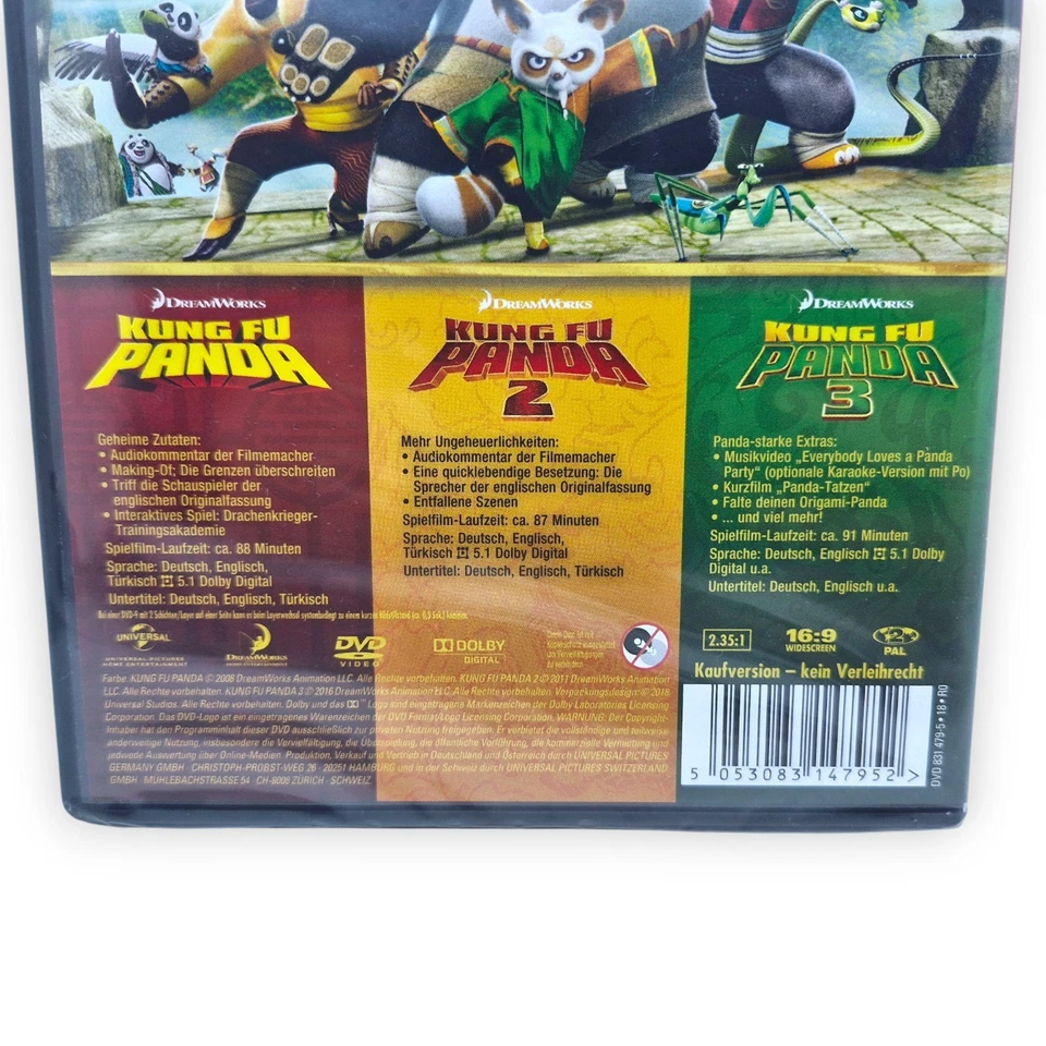 Kung Fu Panda 1 2 3 Collection DVD Film Serie Komplett Dreamworks Animation Spaß - Bild 3 von 4