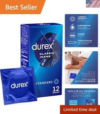 Durex Classic Jeans - Préservatifs Lubrifiés, 12 Unités, Confiance et Confort