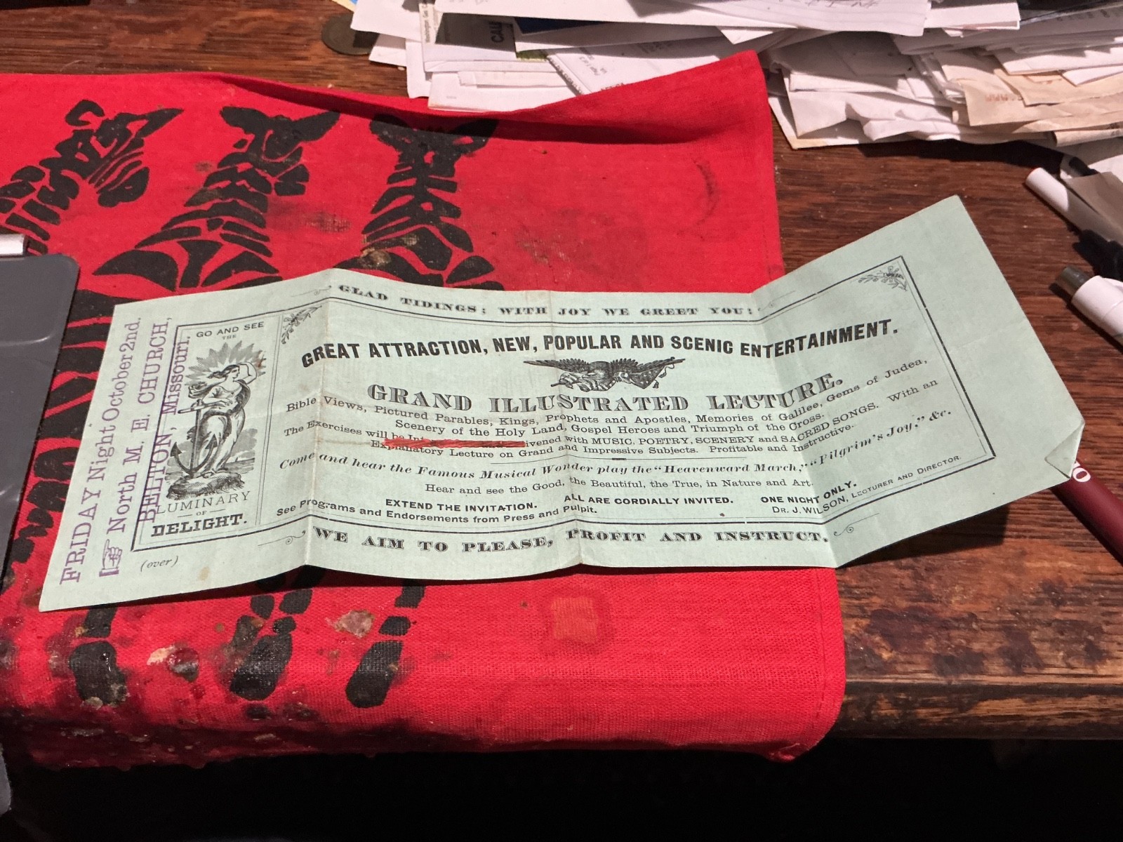 Flyer for 19th-Century Revival Meeting, Belton, Missouri North ME Church