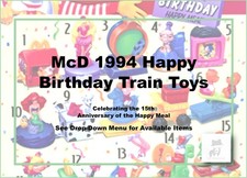 McDonald's 1994 Happy Birthday Train 15th Anniversary of Happy Meal-Pick