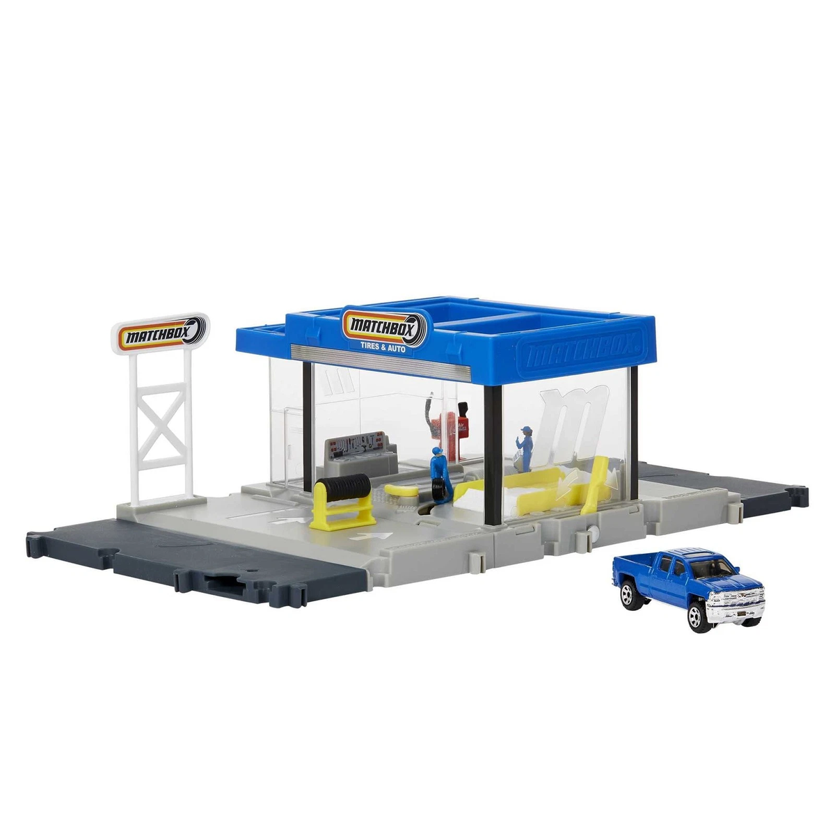 ミニカー MATCHBOX AUTO SHOP CHEVY SILVERADO 1500 Matchbox Action Drivers Auto Shop Play Set w/ Chevy Silverado - 1