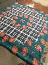 VTG Diane von Furstenberg Scarf Black Fantasy Floral Paisley 100 Silk 42  