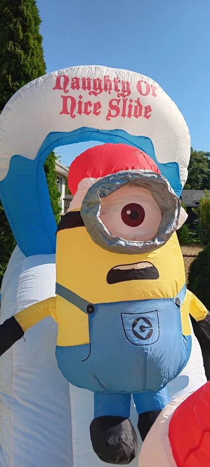 Despicable Me Minons Naughty or Nice Slide Gemmy 10 FT Wide Airblown Inflatable - Image 3 of 4