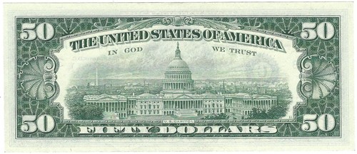 1969 Fifty Dollar Bill Federal Reserve Note C01728389A Philadelphia 2114C AU - Picture 2 of 2