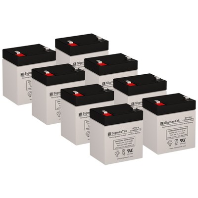 12V 5Ah F1 Sealed Lead Acid AGM SP12-5 (T1) SigmasTek Battery Set of 8
