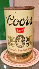 1958 STEEL COORS 2-SIDED FLAT TOP BEER CAN GOLDEN COLORADO OPENED & EMPTY #3