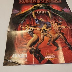 Swords and Serpents Poster ONLY Nintendo NES Foldable Insert