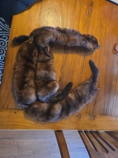 Vintage 4 Mink Furs with Head/Tails/Feet Original DesignDrape Stole Wrap
