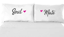 Soul Mate Satin Pillow Covers Set of 2 – Couple Long Distance Gift