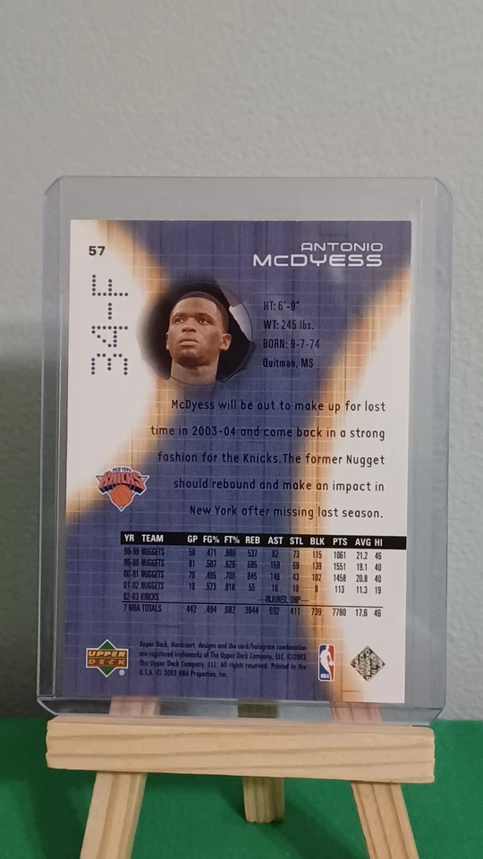 2003-04 Upper Deck Hardcourt #57 Antonio McDyess New York Knicks Basketball  - Image 4 of 4