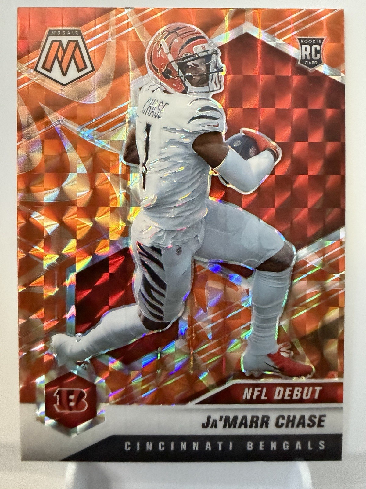 Ja'Marr Chase 2021 Mosaic #247 NFL Debut - Reactive Orange Price
