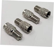 (Pack of 4)  Double Seal Flow Through Valve Stem Extension Tire Caps Inflate 