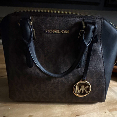 Michael Kors Monogram Satchel Zip Top Handle, Detachable Crossbody Strap