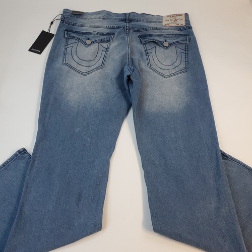True Religion Ricky SN Flap 108365 Men 36x33 Blue Denim Relaxed Straight Jeans - 第 13/13 張圖片
