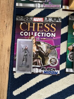 Eaglemoss Marvel Chess Collection-Issue 25-Magazine & Boxed Black Widow Figure