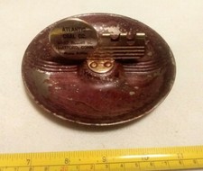 Cenicero de metal publicitario vintage Atlantic Coal Co Hartford Connecticut