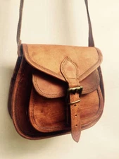 All Women Vintage Brown Soft  Leather Messenger Cross Body Bag Handmade Purse